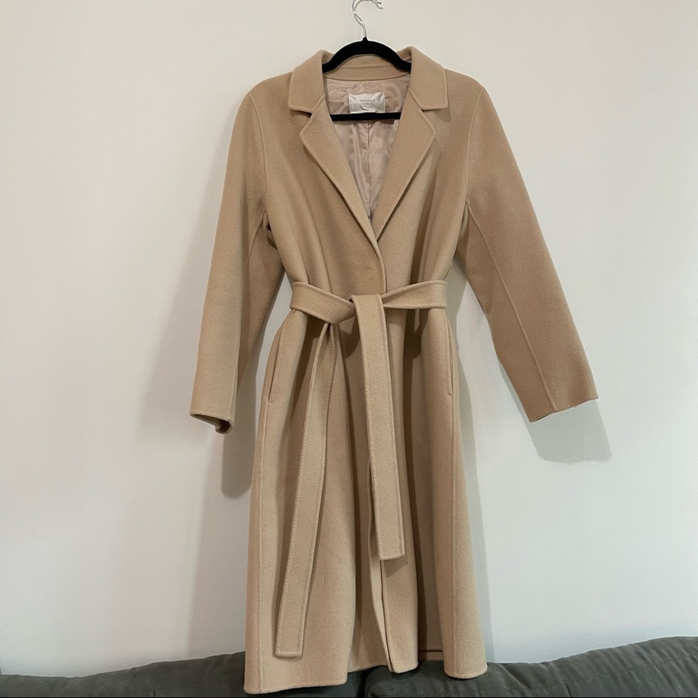 Cream Long Wool Coat